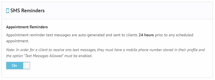 SMS Appointment Reminders in TherapyZen