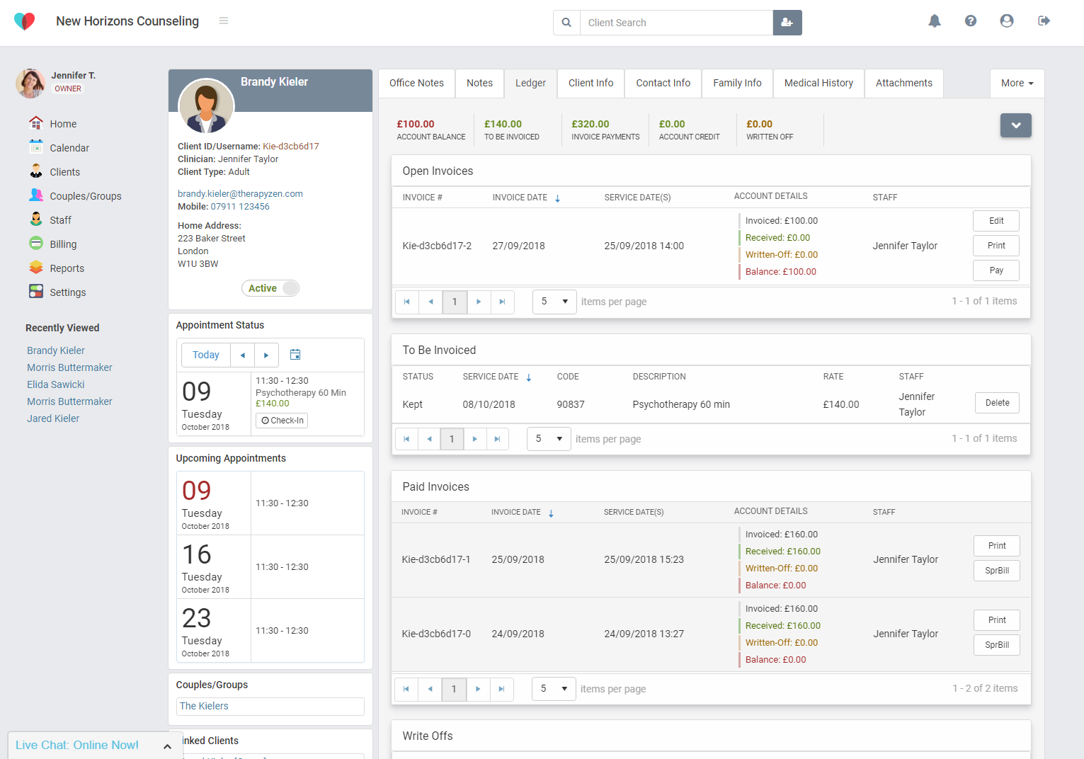 TherapyZen - Internationally available with regional settings and formatting